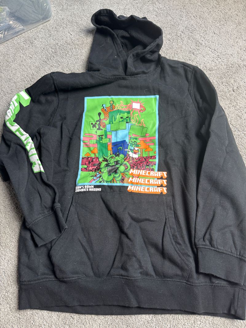 Mine Craft Black Long Sleeve Hoodie XL 16