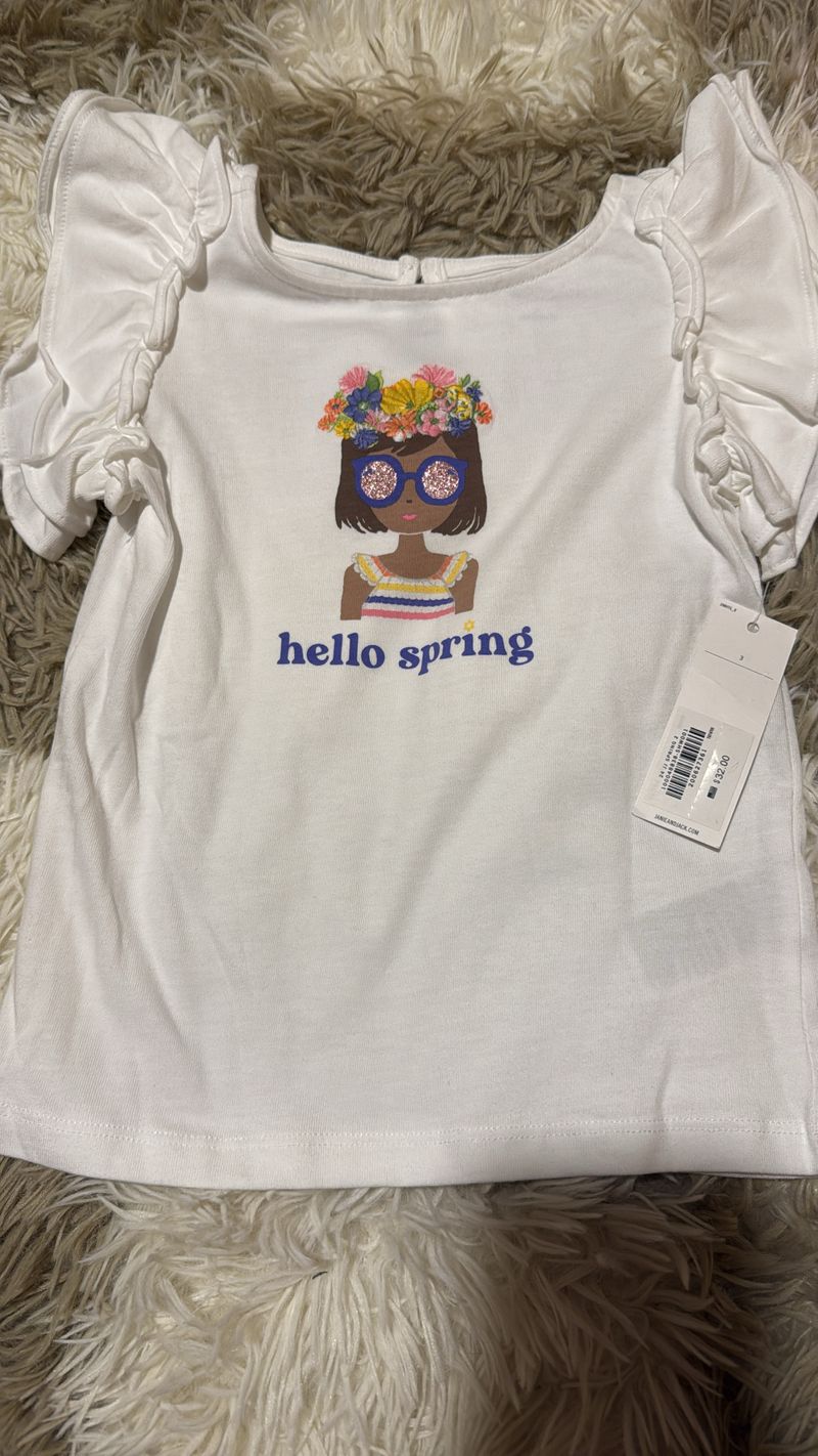 Janie and Jack NWT hello spring tee 3T