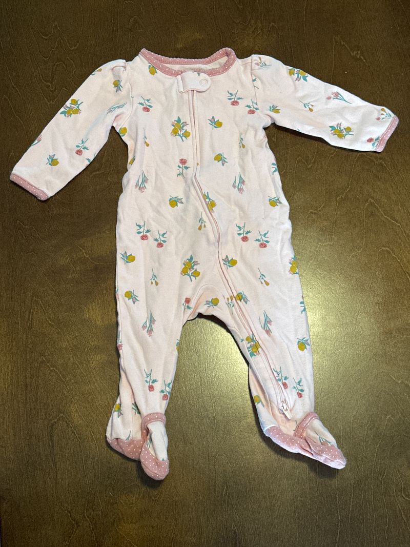 Child of Mine 3-6 month pink flower sleeper 3-6 month pink flower sleeper with zipper 3 Months
