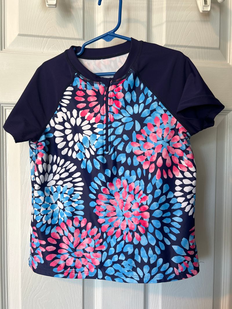 No tag Blue and pink swim top 5T