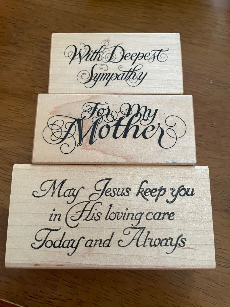 3 word/phrase stamps 3 nice stamps in good condition-great for cards or Scrapbooking