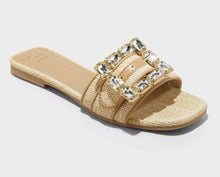 Load image into Gallery viewer, A new Day Tan Sandals with Rhinestones NWT, Womens Size 10, Slides, Shoes, New with Tags, Retail $30 #3 10 (Adult)
