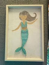 Load image into Gallery viewer, Mermaid Shower Curtain and Matching Picture Picture is 18 in tall by 12 in wide

