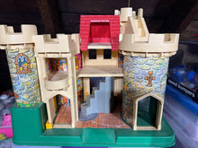Load image into Gallery viewer, Vintage Fisher Price Vintage Play Family Castle with horses carriage and little people Pretend Toy
