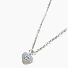 Load image into Gallery viewer, Coach  Necklace with Heart Shaped Pendant NWT New with tags. 16in. Silver over brass. Reg $95 Jewelry
