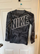 Load image into Gallery viewer, NIKE Pro- size youth XL Grey Black long sleeve compression shirt 16
