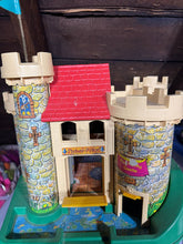 Load image into Gallery viewer, Vintage Fisher Price Vintage Play Family Castle with horses carriage and little people Pretend Toy
