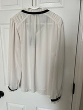Load image into Gallery viewer, LOFT Cream and black long sleeve blouse Women's - XL
