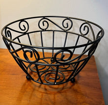 Load image into Gallery viewer, Black Metal Basket 10 inch round 6 inch tall
