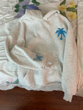 Load image into Gallery viewer, Pink palm puff hoodie Hooded sweatshirt/ like new / grey 14
