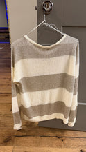 Load image into Gallery viewer, BNWT gold white striped sweater Gold white stripe fancy sweater Women's - M
