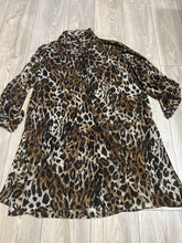 Load image into Gallery viewer, Always Indigo Animal print roll up sleeve option EUC Women's - XXXL

