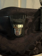 Load image into Gallery viewer, Coach Black fabric logo purse - adjustable strap Purse
