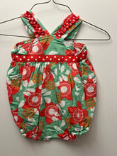 Load image into Gallery viewer, Chez Ami Boutique Brand sun bubble teal and ornage flowers 18 Months
