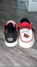 Load image into Gallery viewer, Hey Dudes Louisville Cardinals signed by Jeff Brohm and Jack Plummer 7-1/2 (Adult)
