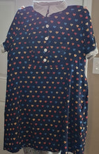Load image into Gallery viewer, Bright and Beautiful Navy dress with white collar, buttons, rainbow stars. Pockets! Women's - XXXL
