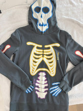 Load image into Gallery viewer, Boden 11-12, gray skeleton sweatshirt, glows in the dark, like new 12
