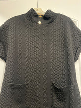 Load image into Gallery viewer, MOCO Boutique NWOT black stretchy textured dress w front pockets would fit med Women's - S
