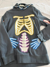 Load image into Gallery viewer, Boden 11-12, gray skeleton sweatshirt, glows in the dark, like new 12
