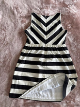 Load image into Gallery viewer, LOFT black and white striped sleeveless dress Fully lined, zipper closure down back Women's 8
