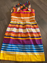 Load image into Gallery viewer, Calvin Klein sleeveless dress Multi-colored, built in bra, cross in back Women's 6
