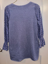 Load image into Gallery viewer, Kenzie sweatshirt style dress Navy With lace sleeves Women's 6
