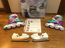 Load image into Gallery viewer, FROZEN Convertible Roller/Ice Skates Ages 3-6 FROZEN Adjustable Convertible Roller/Ice Skates
