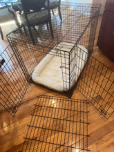 Load image into Gallery viewer, Petsmart double door dog crate for large dogs. 42 x 28 x 30 $95 retail. Has divider for 2 smaller dogs. Foldable
