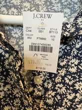 Load image into Gallery viewer, J. Crew NWT. Navy blue display floral dress Women's 10
