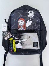 Load image into Gallery viewer, The Nightmare Before Christmas backpack NWT 17 inch. Has a packable novelty hood inside.

