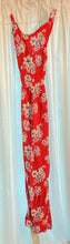 Load image into Gallery viewer, Forever 21 Red long white flower sundress crisscross back Women's - M
