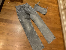 Load image into Gallery viewer, Zara size 0 pants and small cropped top Silver sparkle outfit Women's - S
