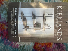 Load image into Gallery viewer, Kirkland Kirkland three tier, wood and metal rack never used
