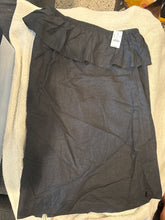 Load image into Gallery viewer, J Crew NWT orig 79.50  linen one shoulder black dress Women's - L
