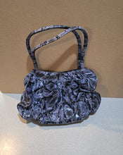 Load image into Gallery viewer, SR Squared by Sondra Roberts Purple Snakeskin Purse. 11"L x 13"H Purse
