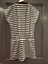 Load image into Gallery viewer, Calvin Klein says small/medium BNWT swim cover up Black white stripe, tie waist Women's - S
