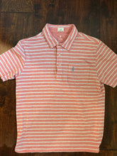 Load image into Gallery viewer, Johnnie O hangin out polo coral and blue shirt Cotton modal spandex blend - youth 12 12
