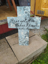Load image into Gallery viewer, Blue floral cross. Brand New Self standing
