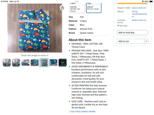 Load image into Gallery viewer, 100 % Cotton Full Size Dinosaur Sheet Set Dinosaur Sheet Set w/ 2 Reversible  Pillow Cases Full
