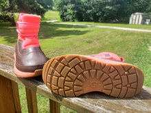 Load image into Gallery viewer, UGG Taney weather boots pink and brown worn twice Girls UGG boots, waterproof leather, 10mm sheepskin insole 11 (Lil' Kid)
