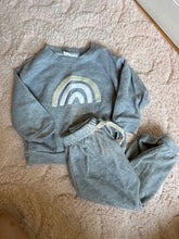 Load image into Gallery viewer, Boutique Grey rainbow sweat set 24 Months

