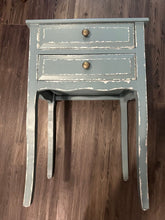 Load image into Gallery viewer, Bhavishya VGU $197 wayfair shabby chic blue bedside table
