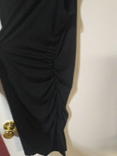 Load image into Gallery viewer, Solid black close fitting dress Rouched side Women's Large 12-14
