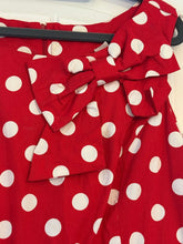 Load image into Gallery viewer, Red polka dot dressy dress sleeveless size 2x Knee length thicker material wore on Disney cruise once Women's - XXL
