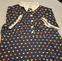 Load image into Gallery viewer, Bright and Beautiful Navy dress with white collar, buttons, rainbow stars. Pockets! Women's - XXXL
