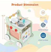 Load image into Gallery viewer, 6-in-1 Baby Push Walker Wooden Stroller Learning NEW NIB Infant

