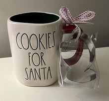 Load image into Gallery viewer, Rae Dunn Mug NWT Cookies For Santa w/ mitten cookie cutter

