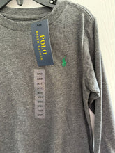 Load image into Gallery viewer, NWT polo charcoal long sleeve Hunter green emblem 3T
