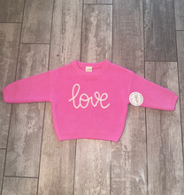 Load image into Gallery viewer, Sweet Wink, 12-18 Months Pink Love Embroidered Sweater, NWT 12 Months
