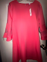 Load image into Gallery viewer, NWT coral dress with lace on sleeves  Women's - L
